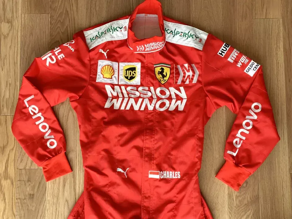 Charles Leclerc's Race Suit from 2019, featuring Mission Winnow Embroidery